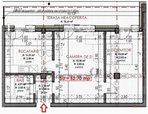 Apartament 2 camere 52mp, terasa 18 mp, FINISAT NOU, zona Terra