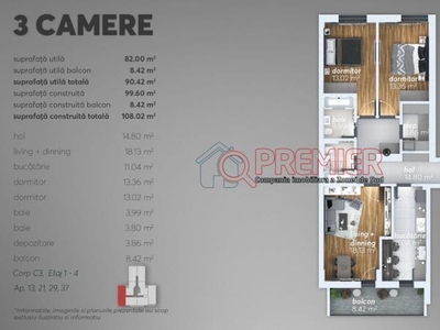 Brancoveanu - Grand Arena Mall 3 camere VIDEO REAL