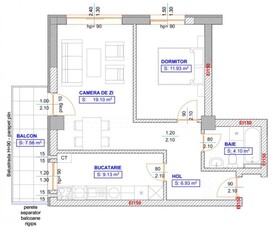 Apartament 2 camere Craiovei tip 1