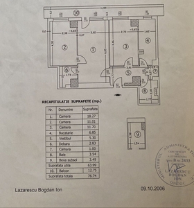 Apartament 3 camere metrou Romancierilor,centrala proprie