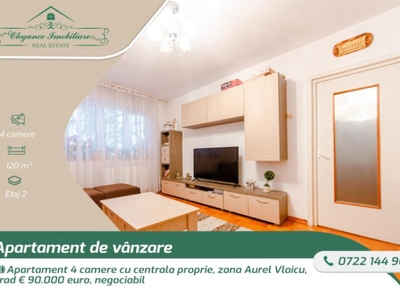Apartament 4 camere cu centrala proprie, zona Aurel Vlaicu, Arad