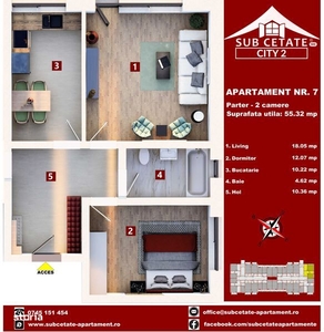 Apartament cu 2 camere decomandat, parter în Subcetate Sânpetru