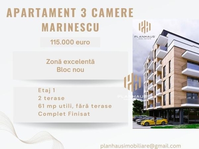 Apartament nou, 2 camere, finisat, Marinescu!