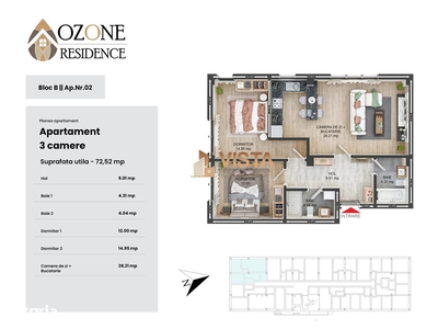 Ozone Residence, Apartament 3 camere, Zona Coresi-Tractorul, Brasov