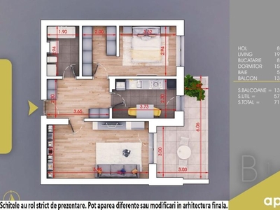 Parcare Bonus Apartament 2 camere Birou Vanzari Dezvoltator