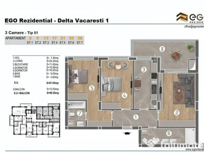 3 Camere - Tip 01 - EGO Vacaresti