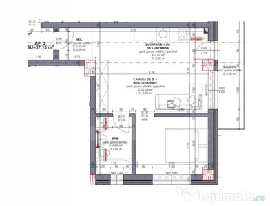 Apartament 2 camere, 37.13 mp, parcare subterana, Beta Resid