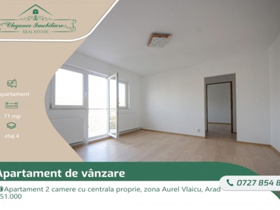 Apartament 2 camere cu centrala proprie, Zona Aurel Vlaicu, Arad