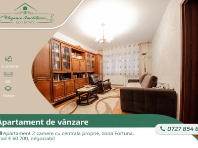 Apartament 2 camere cu centrala proprie, zona Fortuna, Arad 60.700
