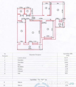 Apartament 3 camere, 67 mp, 2 balcoane, Zona Big