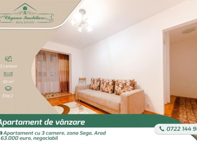 Apartament cu 3 camere, zona Sega, Arad