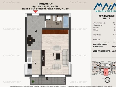 Maia Slatina 2 | Apartament in bloc nou | Palatul Copiilor