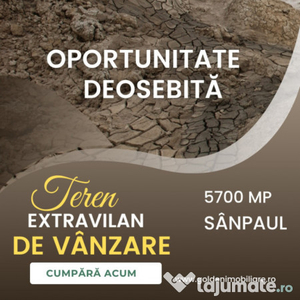 Oportunitate unica! Teren 5700 mp, Sanpaul, perfect pentru i