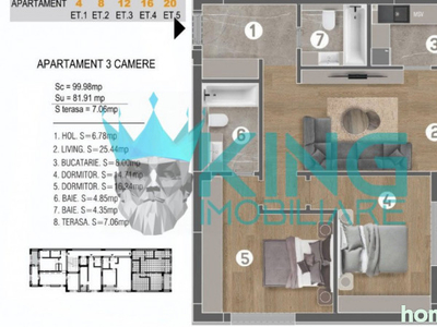 Cavar Residence-Dealul Cucului | 3 camere | 2 bai | etaj 2 |