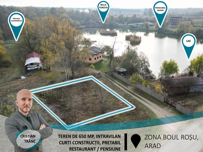 Teren intravilan curti constructii, de 650 m2, langa Lacul din Vladimirescu