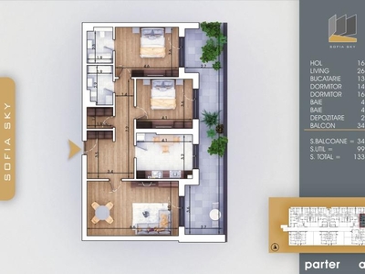 3 Camere-Suprafata generoasa-Terasa-Incalzire in Pardoseala