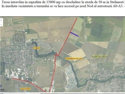 Teren intravilan 13800mp / fs 30ml Stefanesti la limita cu Tunari.