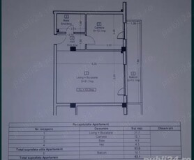 Apartament 2 camere 63mp, parcare Terra Floresti