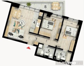 Apartament 3 camere, 70 mp, balcon, cartier Craiovei