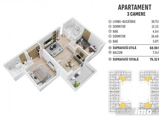 APARTAMENT 3 CAMERE / COMISION 0% / DIRECT DEZVOLTATOR