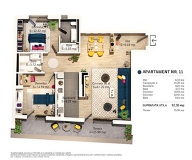 Apartament 3 camere in zona SEMICENTRALA