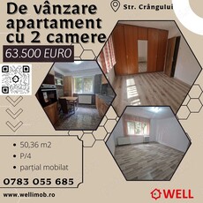 De vânzare apartament cu 2 camere în Sfântu Gheorghe, pe strada Crângului!