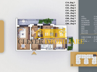 3 Camere-700m Metrou N. Teclu -Suprafata Generoasa Sector 3