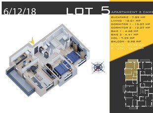 3 camere Parcare Bonus Titan Pallady Metrou Nicolae Teclu