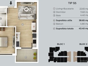 Apartament 2 camere Popesti