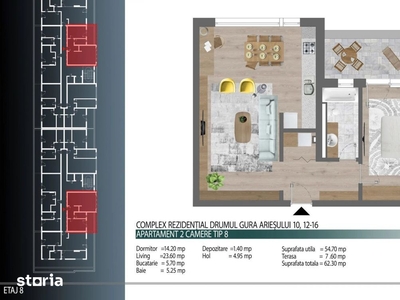 Apartament 2 camere cu terasa/ 6 minute metrou Teclu