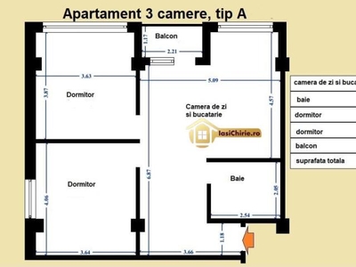 Apartament 3 camere Tip A VISAN