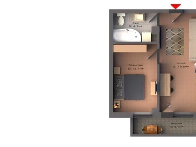 Apartament nou, 2 camere open-space, 41 mp, Visani, de vanzare, aproape de Family Market, Cod 153791