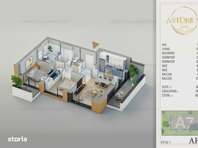 A/276 Apartament cu 3 camere în Dâmbu