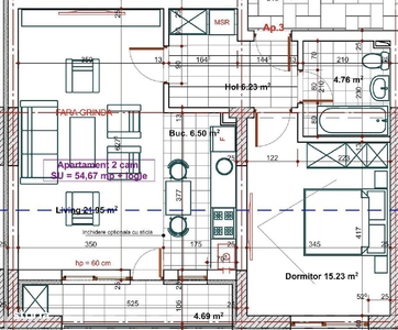 Apartament 2 cam. decomandat,disponibil imediat