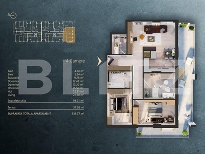 Apartament 4 camere intr-un Ansamblu rezidential Premium, zona Fabricii