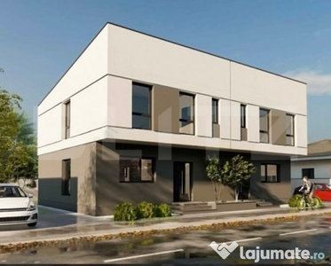 Vilă tip duplex cu 4 camere, 114 mp utili și teren de 250