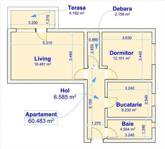 Apartament 2 camere decomandat etaj intermediar Racadau-Magn