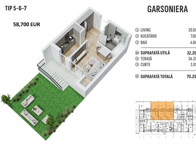 Vand apartament cu 3 camere