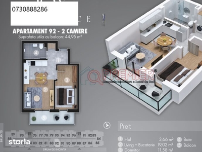 Vanzare apartament 3 camere Pipera Scoala Americana cu terasa 28 mp