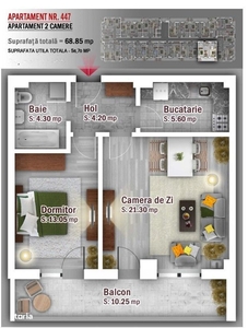 APARTAMENT 2 CAMERE ETAL 3 CAMPULUNG