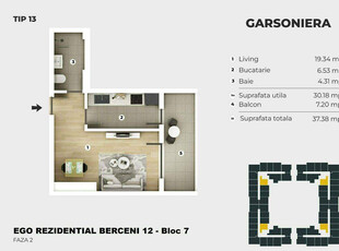 Garsoniera Berceni - Finalizare 2024 - Piscina - 400m Metrou