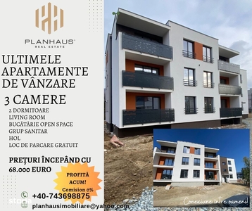 Apartamente 3 camere,zonă liniștită Brândușelor