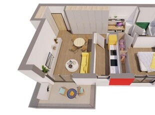 Apartament ARED cu 2 camere si bucatarie inchisa