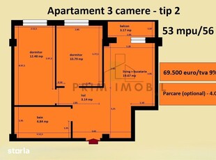 Apartament 2 camere | Cosmopolis | 50mp+15mp balcon | 0 comision