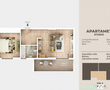 Apartament superb 2 camere Baie cu geam Theodor Pallady Metr