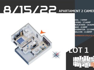 AP. 2 CAM SPATIOS IN BLOC P+3 IN CONSTRUCTIE / PARC TEILOR!