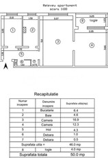 Apartament 2 camere, Podu Ros, 50mp