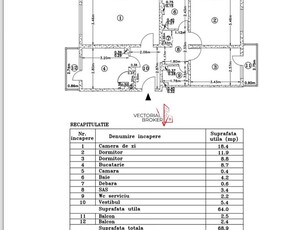 Apartament 3 camere Parcul Florilor, 3 camere decomandat