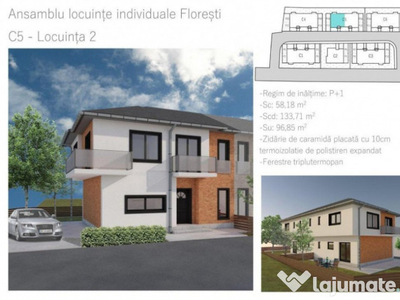 Duplex 99 mp utili, teren 200mp, ansamblu privat, zona Catan