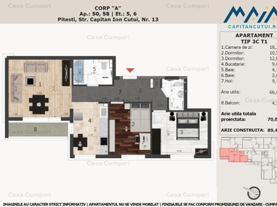 Apartament 3 camere, Finisaje Premium, Pitesti Nord, Langa Padure